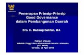 Penerapan Prinsip-Prinsip Good Governance dalam Pembangunan Daerah