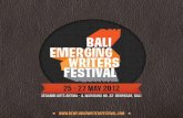 Bali Emerging Writers Festival 25 - 27 May 2012