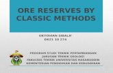 Ore Reserves by Classic Methods