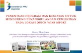 Penentuan Program dan Kegiatan untuk Mendukung Penanggulangan Kemiskinan pada Lokasi Quick Wins MP3KI Aceh