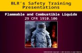 11006130/0103 Copyright © 2001 Business & Legal Reports, Inc. BLRs Safety Training Presentations Flammable and Combustible Liquids 29 CFR 1910.106.