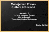 Mata Kuliah Manajemen Proyek Sistem Informasi - Materi 2: Critical Success Factors Untuk Proyek Teknologi/Sistem Informasi