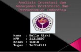 Analisis Investasi dan Manajemen Portofolio dan Perekonomian Indonesia