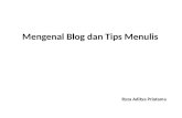 Tips membuat Blog dan Tips menulis