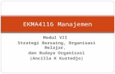 EKMA 4116 - Modul 7 Startegi Bersaing, Organisasai Belajar, dan Budaya Organisasi