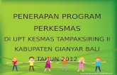 PENERAPAN PROGRAM PERKESMAS DI UPT KESMAS TAMPAKSIRING II GIANYAR - BALI TAHUN 2012