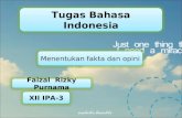 bahasa indoinesia perihal menentukan fakta dan opni
