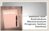 Definisi dan Kedudukan Memorandum Program Sektor Sanitasi (MPSS)
