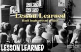 Lesson  Learn