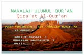 QIRA'AT AL-QUR'AN --- Kelompok 8  -- ulumul qur'an