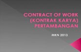 Contract of work, mkn 2013