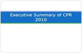Executive Summary CPR 2010 for RSPI