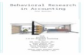 Behavioral Research in Accounting