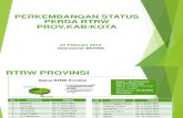 Status Penyelesaian Peraturan Daerah Terkait RTRW Provinsi Kabupaten Kota Per 07 Februari 2014