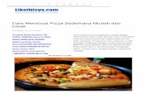 Resep Dan Cara Membuat Pizza Sederhana, Mudah, Lezat