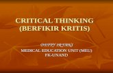 Critical Thinking (Berfikir Kritis)