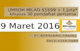Umroh Milad Nurrahma Travel 9 Maret 2016 $1699