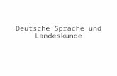 Deutsche Sprache Und Landeskunde