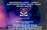 Hidrometallurgy – Direct Electrorefining Nickel From Nickel Matte