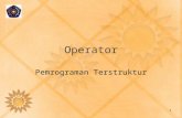 Operator Pemrograman Terstruktur 1. Tujuan Pembelajaran Mahasiswa diharapkan mengetahui macam-macam operator di C Mahasiswa mampu menggunakan operator-operator.