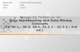 1 Minggu 13, Pertemuan 25 Data Warehousing and Data Mining Concepts (Ch.30.1 - 30.3, 30.5, 32.2.1 - 32.2.2 ; 3rd ed.) Matakuliah: T0206-Sistem Basisdata.