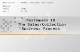 Pertemuan 18 The Sales/Collection Business Process Matakuliah: M0034 /Informasi dan Proses Bisnis Tahun: 2005 Versi: 01/05.
