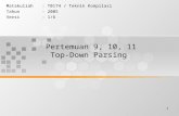 1 Pertemuan 9, 10, 11 Top-Down Parsing Matakuliah: T0174 / Teknik Kompilasi Tahun: 2005 Versi: 1/6