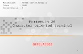 1 Pertemuan 20 Character oriented terminal Matakuliah: T0316/sistem Operasi Tahun: 2005 Versi/Revisi: 5 OFFCLASS03.