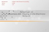1 Pertemuan 11 eBusiness-AIS: Trading in the Electronic Network Matakuliah: F0662/ Web Based Accounting Tahun: 2005 Versi: 1/0.