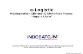 INDOSATCOM copyright @2000 e-Logistic Meningkatkan Efisiensi & Efektifitas Proses “Supply Chain” Seminar “Peranan e-Commerce Dalam Menunjang Bisnis Angkutan.