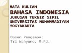 MATA KULIAH  BAHASA INDONESIA JURUSAN  TEKNIK SIPIL UNIVERSITAS MUHAMMADIYAH YOGYAKARTA