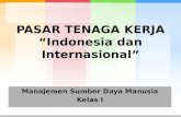 PASAR TENAGA KERJA “Indonesia  dan Internasional ”