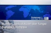 Sumber ,  kedudukuan dan fungsi Bahasa  Indonesia