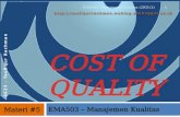 COST OF QUALITY