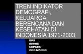TREN INDIKATOR DEMOGRAFI, KELUARGA BERENCANA DAN KESEHATAN DI INDONESIA 1971-2003