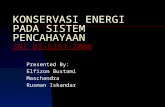 KONSERVASI ENERGI PADA SISTEM PENCAHAYAAN SNI 03-6197-2000