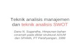 Teknik analisis manajemen dan  teknik analisis SWOT