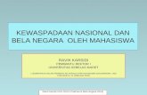 KEWASPADAAN NASIONAL DAN BELA NEGARA  OLEH MAHASISWA