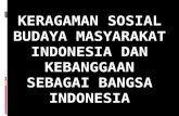 KERAGAMAN SOSIAL BUDAYA MASYARAKAT INDONESIA DAN KEBANGGAAN SEBAGAI BANGSA INDONESIA