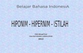 HIPONIM - HIPERNIM - ISTILAH