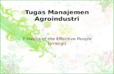 Tugas Manajemen Agroindustri 7  Habits of the Effective  People ( sinergi )