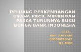 PELUANG PERKEMBANGAN USAHA KECIL MENENGAH PASCA TURUNNYA SUKU BUNGA BANK INDONESIA