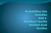 Probabilitas dan Statistika BAB 6  Distribusi Teoritis Variabel Acak Kontinu