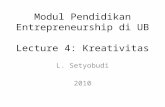 Modul Pendidikan Entrepreneurship di UB Lecture 4: Kreativitas