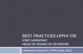 Best PracticeS LPPM ITB Joko Sarwono Head of Board of Reviewer