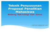 Teknik Penyusunan Proposal Penelitian Mahasiswa Bidang Teknologi dan Sains