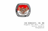 IDA BUDHIATI,  SH, MH Anggota KPU 2012 – 2017 Divisi Hukum & Pengawasan