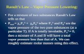 Raoult’s  Law – Vapor Pressure Lowering: