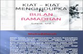 Kiat-kiat Menghidupkan Bulan Ramadhan