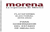 Plataforma Electoral 2016-2022 de Gobernador MORENA Hidalgo